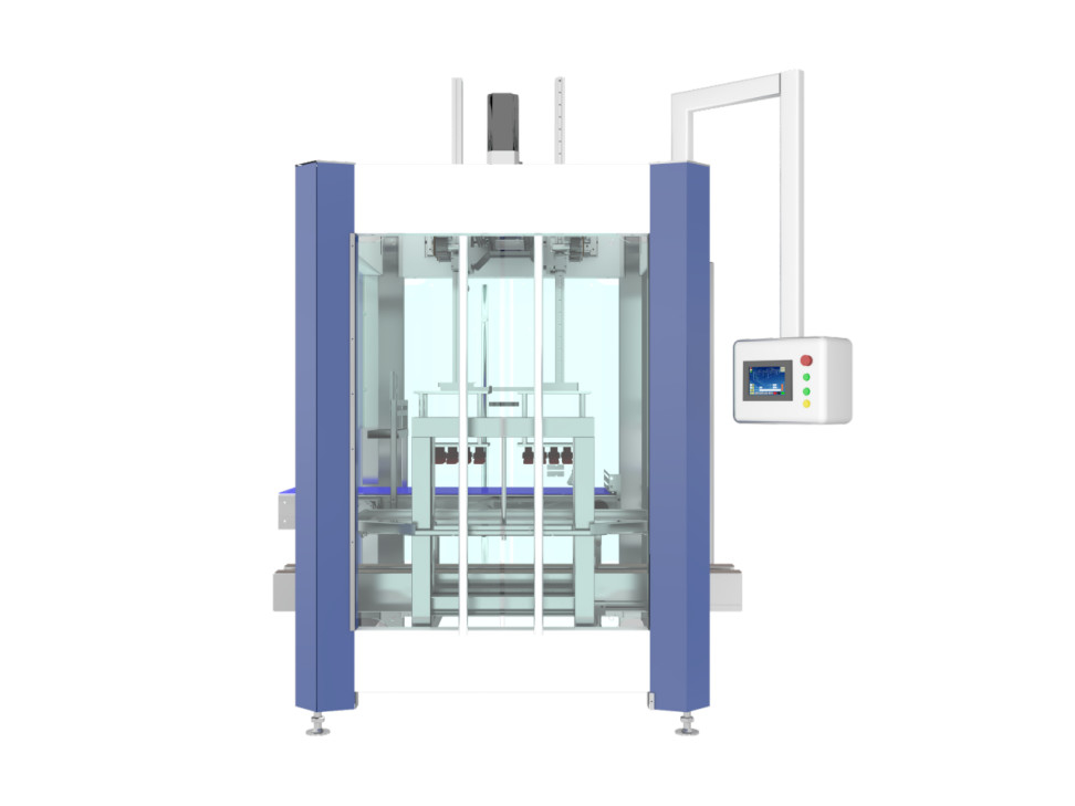 4-8 Kasus/Min KZ-2D Mesin Pengemasan Berbaris Ganda Otomatis 380V 50Hz/4KW