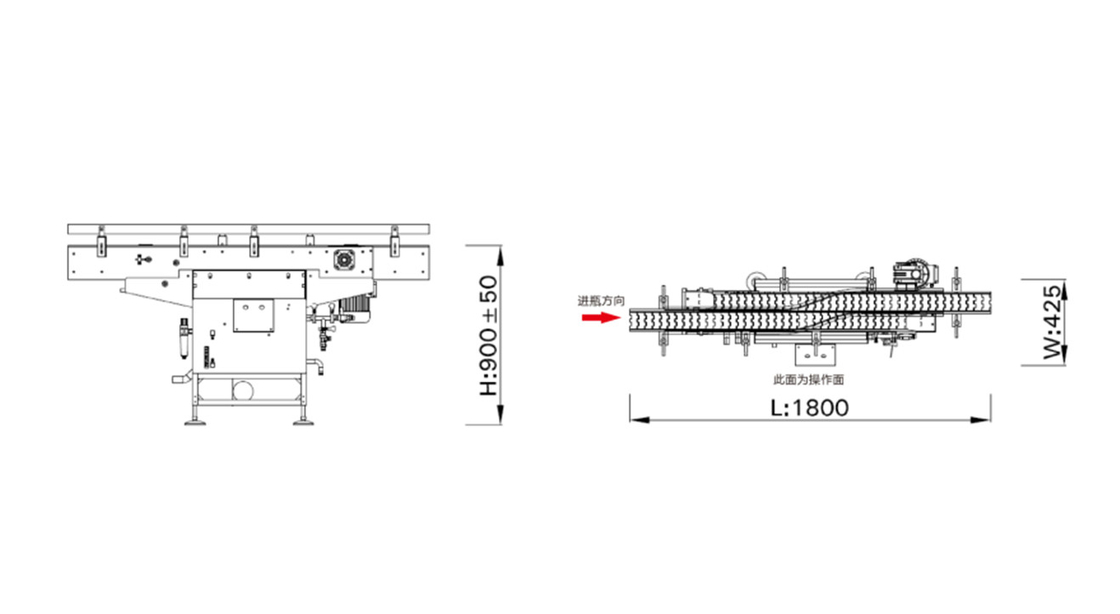 1800×425×900mm QX-2 Perangkat pembersih sabuk pengangkut 220V 50Hz 0.1KW
