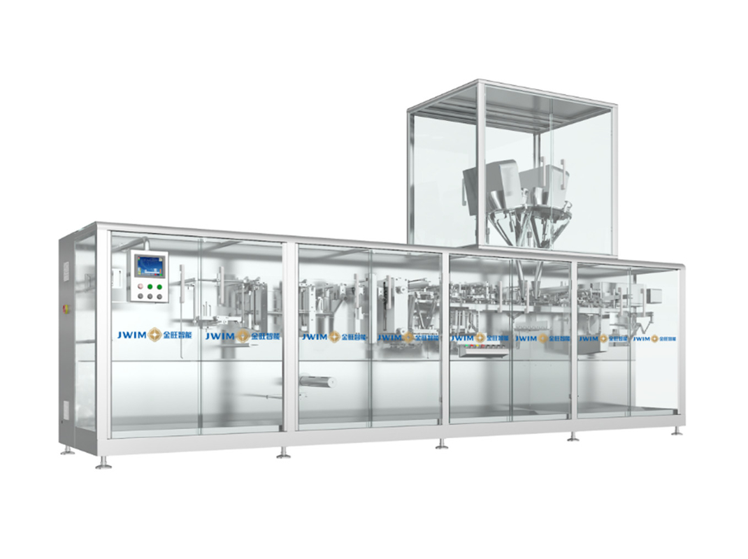 SUS304 Frame Full Automatic Horizontal Roll Film Bagging Machine Untuk Powder / Partikel
