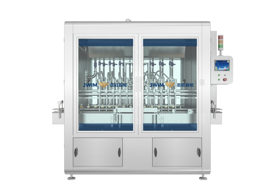 50-1000ml In Line Structure Arc Frame Pesticide 20 Nozzles Mesin Pengisian Piston Otomatis