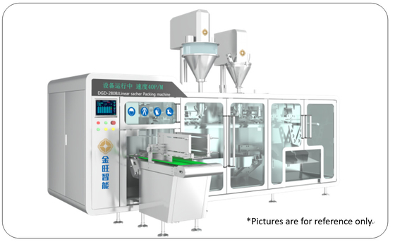 DGD-280BJ PLC dikendalikan Otomatis Horizontal Kantong Packing Mesin 380V 50Hz 6kw