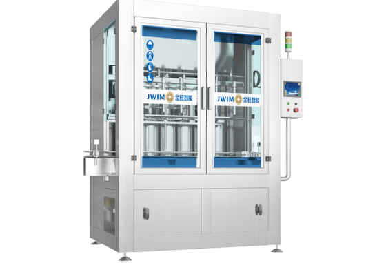 Mesin pengisian cairan piston dengan sistem pengisian servo motor dan kontrol PLC untuk output kemasan yang konsisten